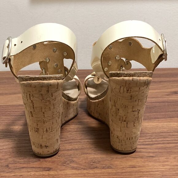 Pedro Garcia Sandal with Cork Wedge, Ankle Strap and Circle Ornaments. Size 38.5 - Picture 6 of 10